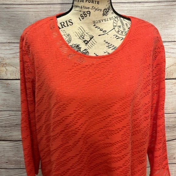 Chico’s 2 Pieces Coral Top 3/4 Sleeves & Tank Two Pieces Chicos Size 3 XL - Picture 2 of 12